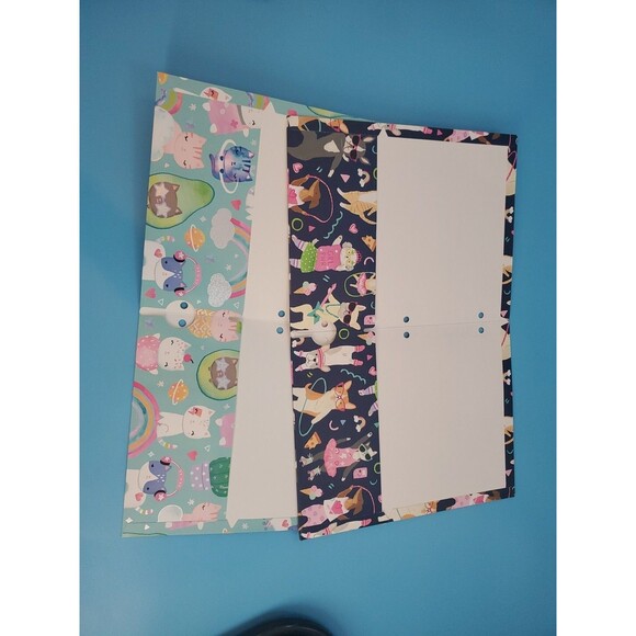 2 Pocket Folder 3 Prong Plastic Novelty Print Cat Dogs Greenroom - Picture 7 of 9